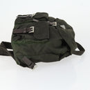 PRADA Backpack Nylon Khaki Silver Auth 168379-3