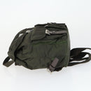 PRADA Backpack Nylon Khaki Silver Auth 168379-4
