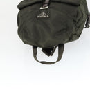 PRADA Backpack Nylon Khaki Silver Auth 168379-6