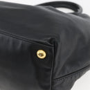 PRADA Hand Bag Leather Black Gold Auth 168382-15