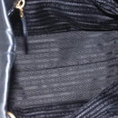 PRADA Hand Bag Leather Black Gold Auth 168382-11