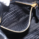 PRADA Hand Bag Leather Black Gold Auth 168382-21
