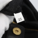 PRADA Hand Bag Leather Black Gold Auth 168382-12