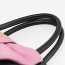 PRADA Hand Bag Leather Black Gold Auth 168382-8