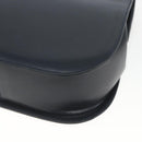Salvatore Ferragamo Gancini Chain Shoulder Bag Leather Navy Gold Auth 168385-15