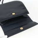 Salvatore Ferragamo Gancini Chain Shoulder Bag Leather Navy Gold Auth 168385-10