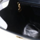 Salvatore Ferragamo Gancini Chain Shoulder Bag Leather Navy Gold Auth 168385-19