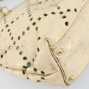 CHANEL Hand Bag Patent leather Ivory Gold CC Auth 168387-14