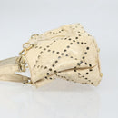 CHANEL Hand Bag Patent leather Ivory Gold CC Auth 168387-4