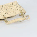 CHANEL Hand Bag Patent leather Ivory Gold CC Auth 168387-7