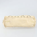 CHANEL Hand Bag Patent leather Ivory Gold CC Auth 168387-5
