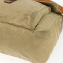 PRADA Shoulder Bag Nylon Beige Silver Auth 168388-9