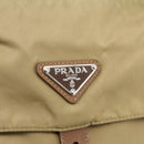 PRADA Shoulder Bag Nylon Beige Silver Auth 168388-17