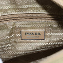 PRADA Shoulder Bag Nylon Beige Silver Auth 168388-20