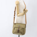 PRADA Shoulder Bag Nylon Beige Silver Auth 168388-27