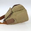 PRADA Shoulder Bag Nylon Beige Silver Auth 168388-3