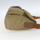 PRADA Shoulder Bag Nylon Beige Silver Auth 168388-4