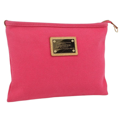 LOUIS VUITTON Antigua Pochette Plat GM Clutch Bag Pink M40065 LV Auth 168393