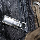PRADA Backpack Nylon Khaki Silver Auth 168394-24