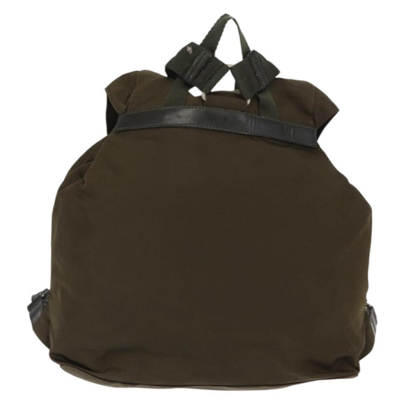 PRADA Backpack Nylon Khaki Silver Auth 168394
