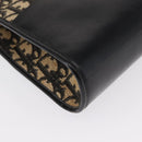 Christian Dior Trotter Canvas Hand Bag Navy Gold Auth 168395-14