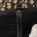 Christian Dior Trotter Canvas Hand Bag Navy Gold Auth 168395-9