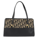 Christian Dior Trotter Canvas Hand Bag Navy Gold Auth 168395-13