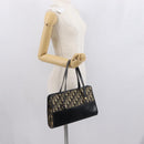 Christian Dior Trotter Canvas Hand Bag Navy Gold Auth 168395-22