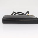 Christian Dior Trotter Canvas Hand Bag Navy Gold Auth 168395-5