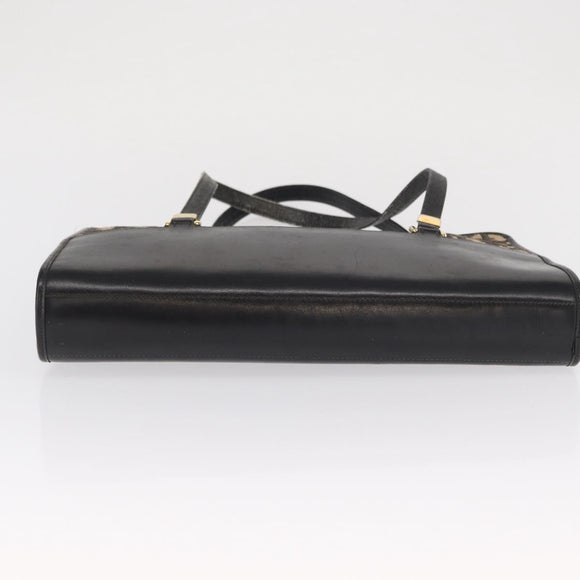 Christian Dior Trotter Canvas Hand Bag Navy Gold Auth 168395