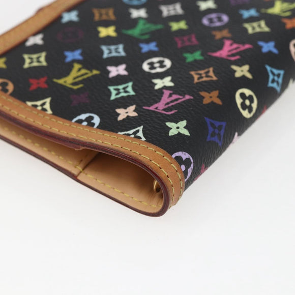 LOUIS VUITTON Multicolor Agenda PM Day Planner Cover Black R20895 LV Auth 168402