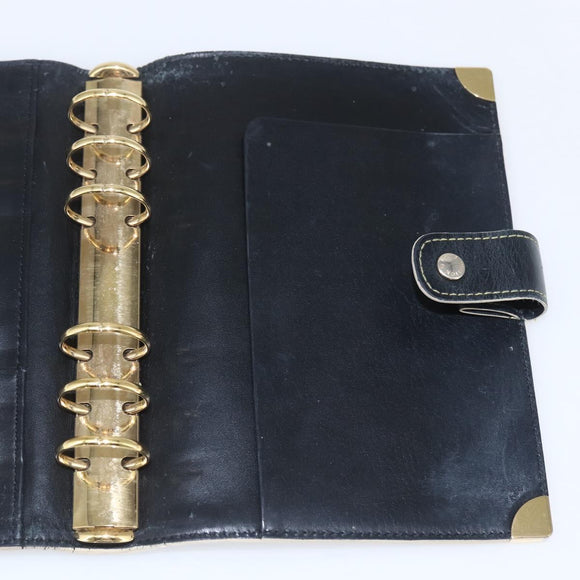 LOUIS VUITTON Agenda MM Day Planner Cover Suhari Black R20885 LV Auth 168404