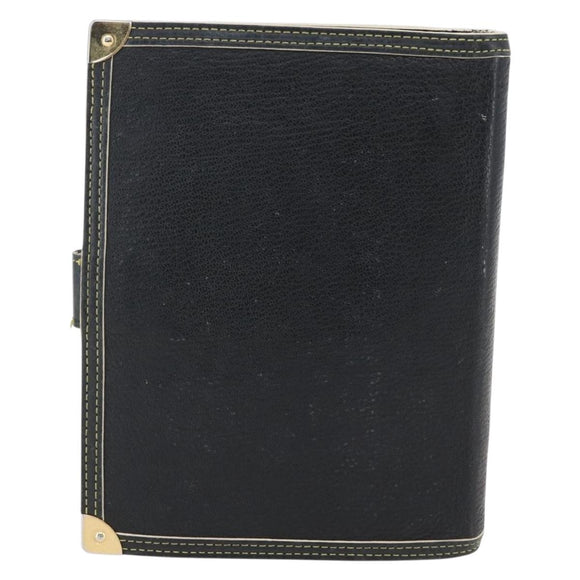 LOUIS VUITTON Agenda MM Day Planner Cover Suhari Black R20885 LV Auth 168404
