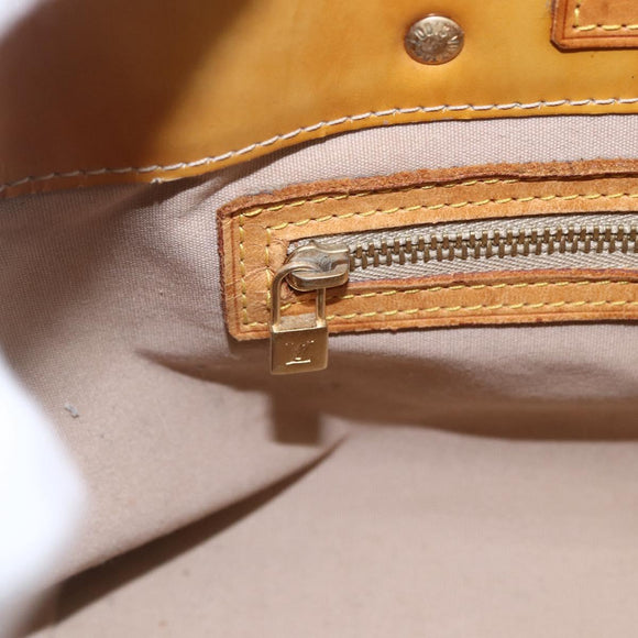 LOUIS VUITTON Monogram Vernis Reade PM Hand Bag Beige M91334 LV Auth 168407