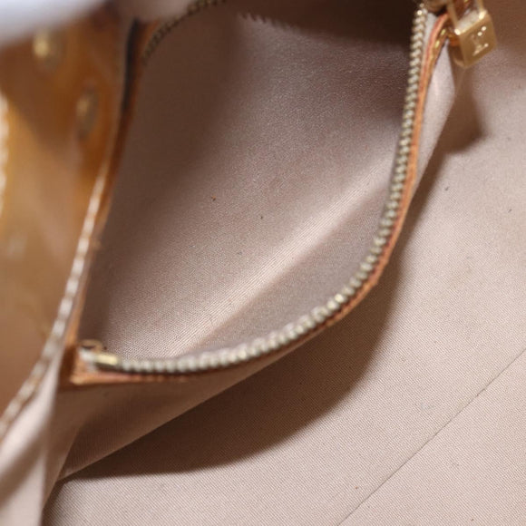 LOUIS VUITTON Monogram Vernis Reade PM Hand Bag Beige M91334 LV Auth 168407
