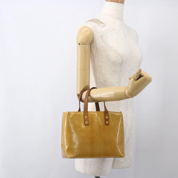 LOUIS VUITTON Monogram Vernis Reade PM Hand Bag Beige M91334 LV Auth 168407
