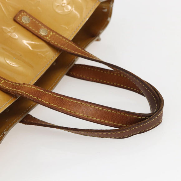 LOUIS VUITTON Monogram Vernis Reade PM Hand Bag Beige M91334 LV Auth 168407