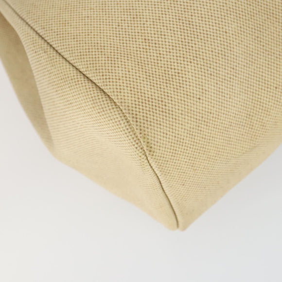 HERMES Herbag Ad PM Backpack Canvas Leather 2way Beige Silver Auth 168408