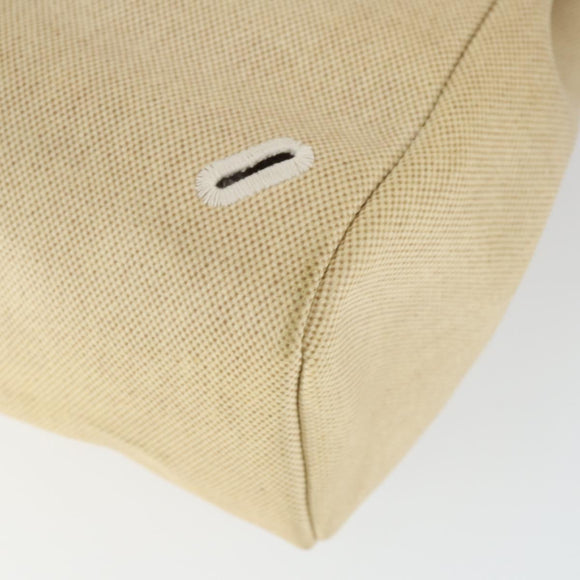 HERMES Herbag Ad PM Backpack Canvas Leather 2way Beige Silver Auth 168408