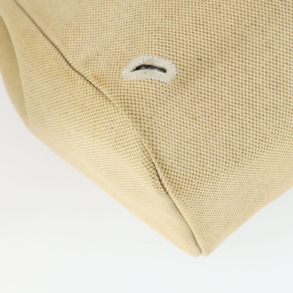 HERMES Herbag Ad PM Backpack Canvas Leather 2way Beige Silver Auth 168408