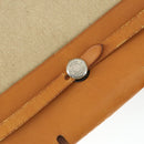 HERMES Herbag Ad PM Backpack Canvas Leather 2way Beige Silver Auth 168408-16