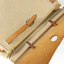 HERMES Herbag Ad PM Backpack Canvas Leather 2way Beige Silver Auth 168408-17