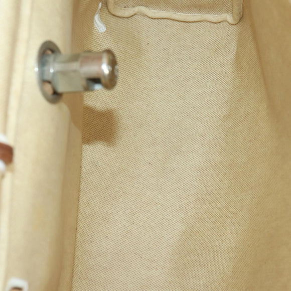 HERMES Herbag Ad PM Backpack Canvas Leather 2way Beige Silver Auth 168408