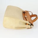 HERMES Herbag Ad PM Backpack Canvas Leather 2way Beige Silver Auth 168408-4