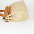 HERMES Herbag Ad PM Backpack Canvas Leather 2way Beige Silver Auth 168408-5