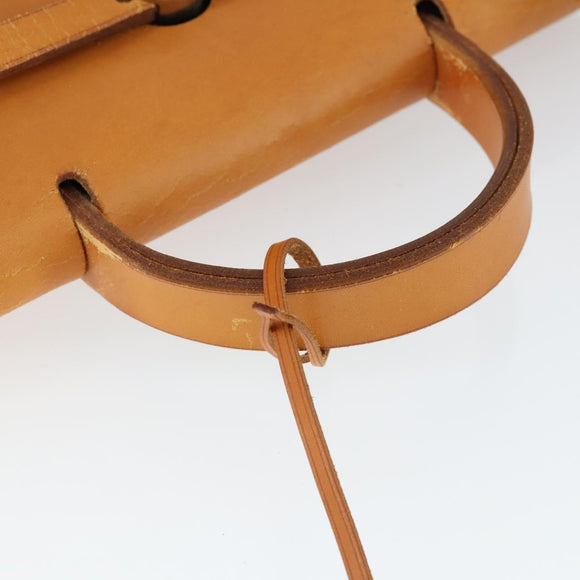 HERMES Herbag Ad PM Backpack Canvas Leather 2way Beige Silver Auth 168408