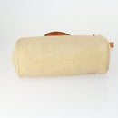 HERMES Herbag Ad PM Backpack Canvas Leather 2way Beige Silver Auth 168408-9