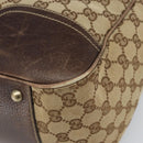 GUCCI GG Canvas Web Sherry Line Pretty Tote Bag Beige Gold 161719 Auth 168420-10
