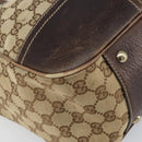 GUCCI GG Canvas Web Sherry Line Pretty Tote Bag Beige Gold 161719 Auth 168420-11