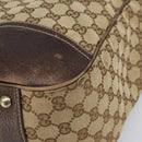 GUCCI GG Canvas Web Sherry Line Pretty Tote Bag Beige Gold 161719 Auth 168420-12